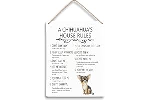 FUGWN A Chihuahua’s House Rules Dog Wooden Signs 8x10, Dog Signs for Home Decor, Decorations for The Home, House Rules Sign, Wall Decor, Chihuahua Gifts, Gifts for Lovers