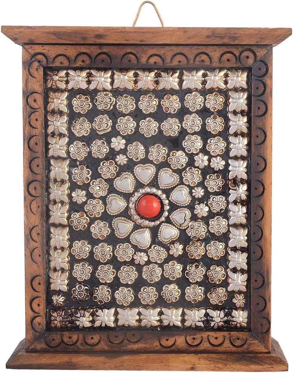 JaipurCrafts Decorative Premium Silver Flower Studded Key Holder