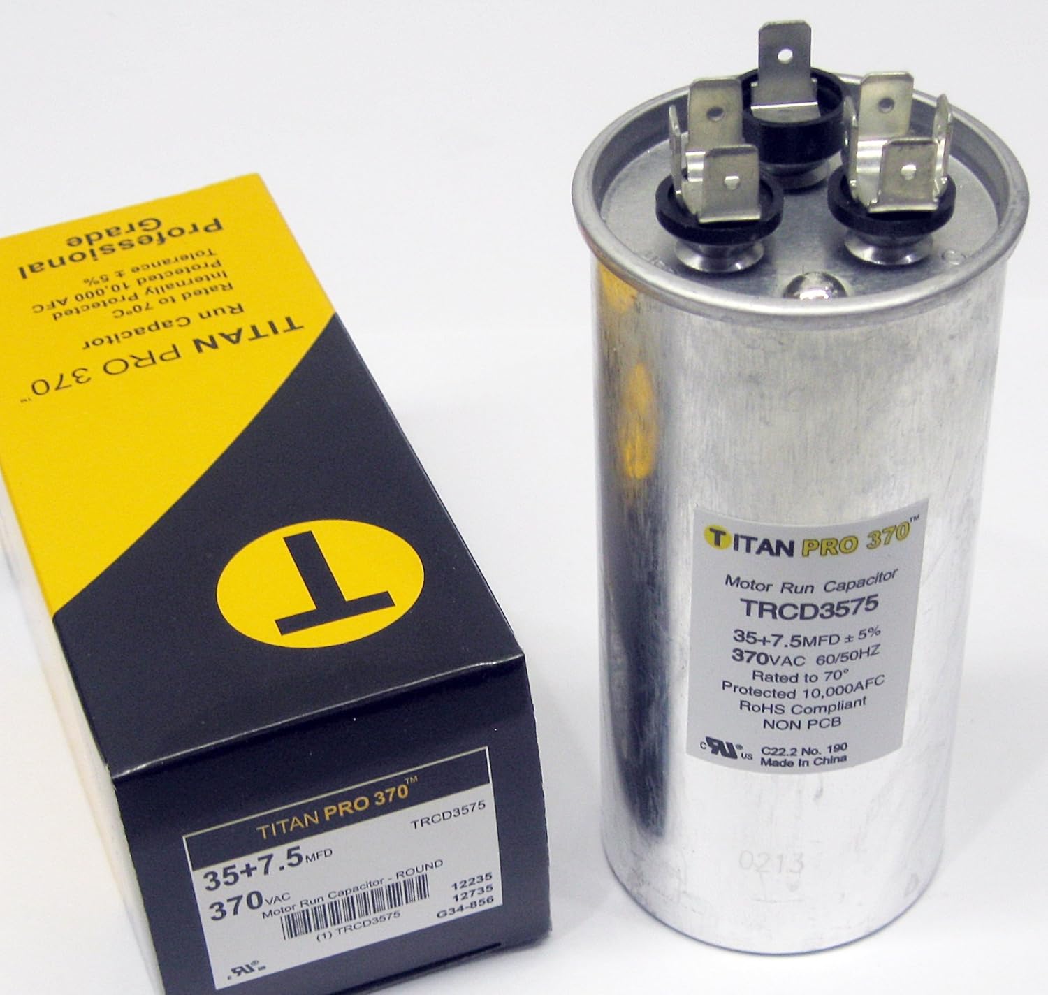 TitanPro TRCD3575 HVAC Round Dual Motor Run Capacitor. 35/7