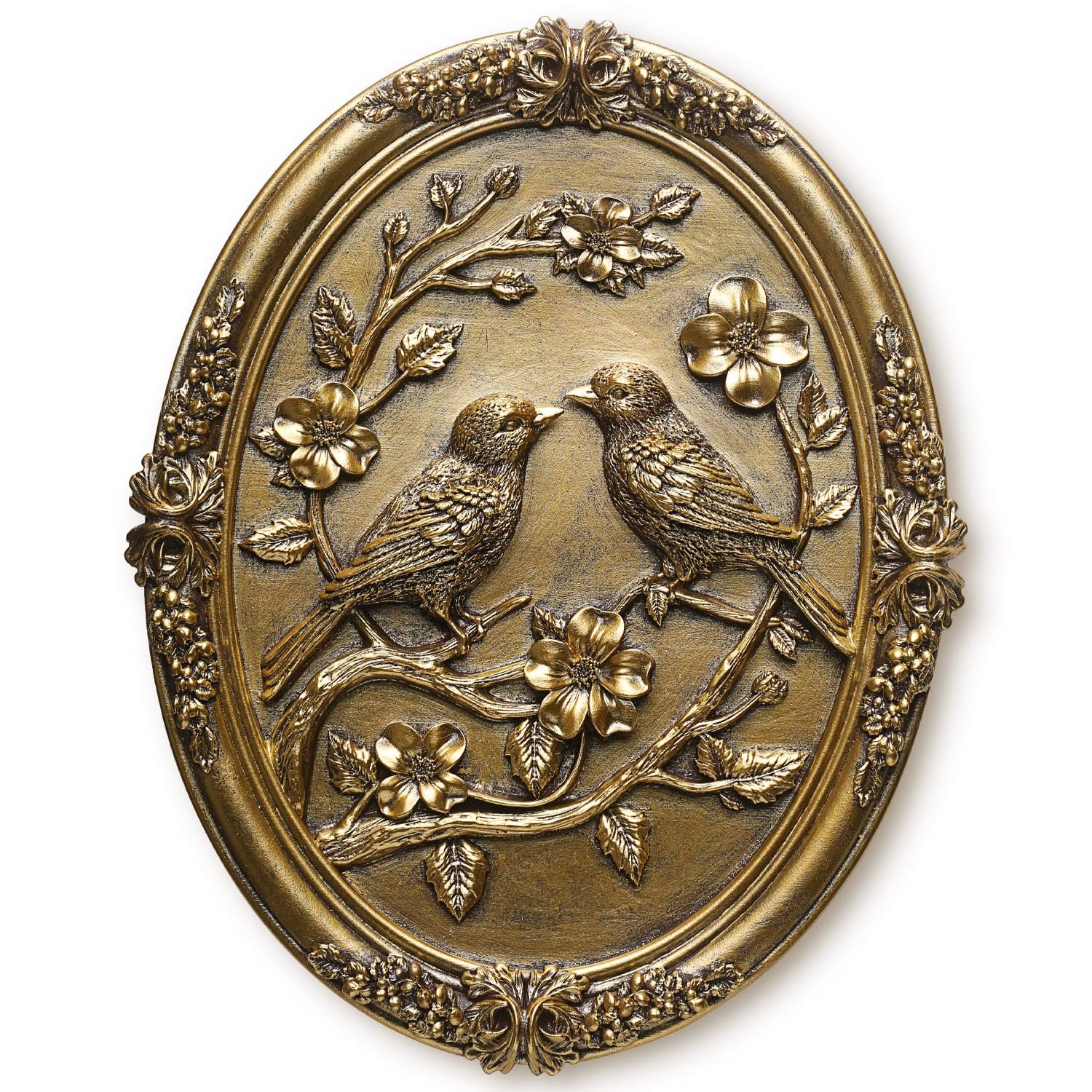 Photo 1 of Vintage Bird Wall Sculpture,Antique Wall Decor,Retro Art Birds Sculpture,Hand Painted Wall Decoration with Embossed Couple Birds Design,Vintage Wall Decor for Living Room Bedroom Dining Room Hallway,Unique Gifts