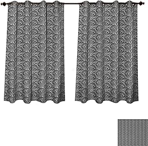 Anzhouqux Cortinas opacas de color blanco y negro con respaldo térmico