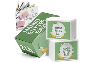 Prime Creations Soap Base for soap making supplies melt and pour soap base for DIY crafting moisturizing glycerin 2 LB, Unscented - Mango Butter