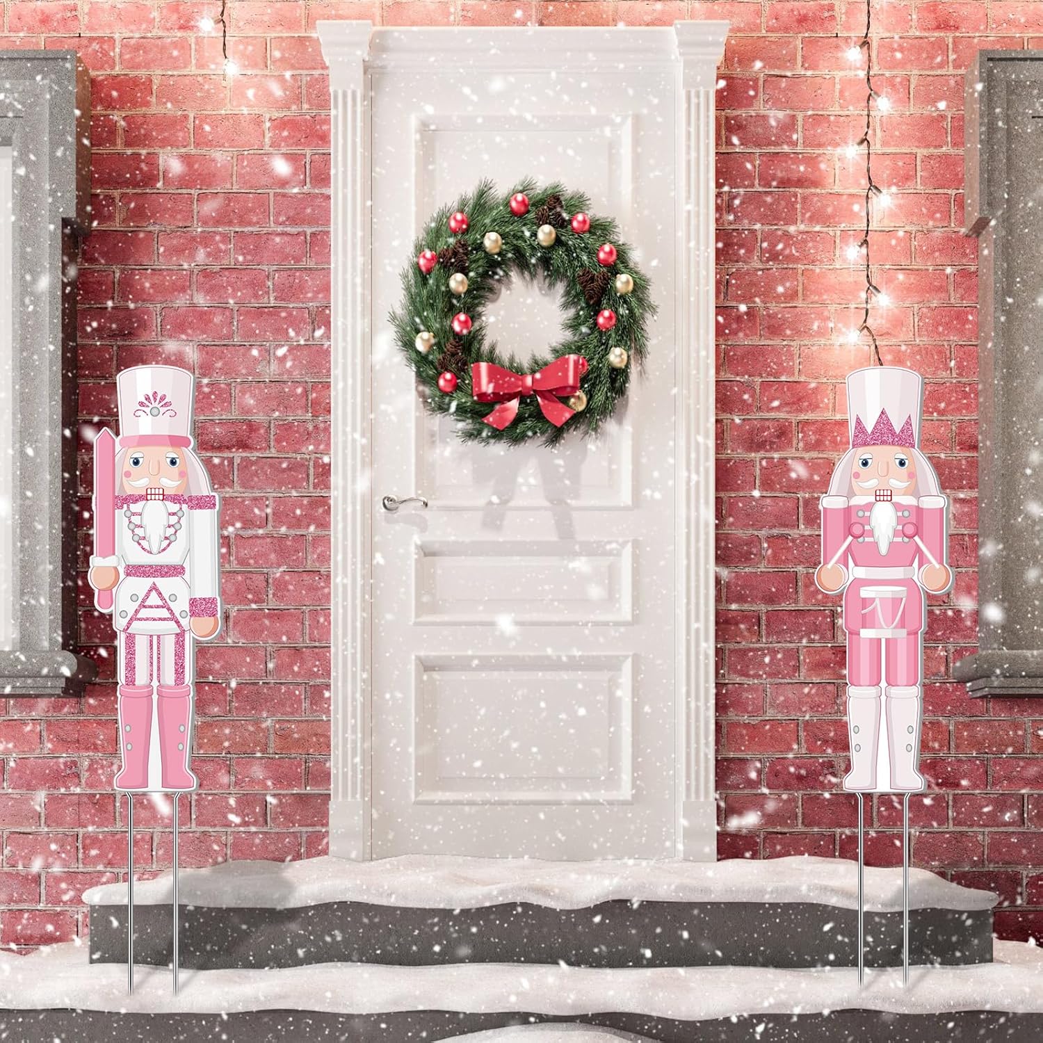 Decorative Garden Stakes - Barydat 2 Pcs Large Christmas Nutcracker Yard Signs Decorations Outdoor with Stakes 28