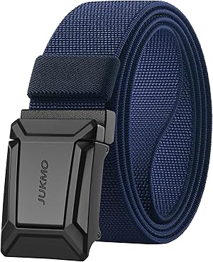 JUKMO Taktischer Stretchgürtel für Männer, Militär Arbeit Rigger Wandern,3,8cm elastische Nylon Web Ratsche Schnellspanner Gürtel in Geschenkbox