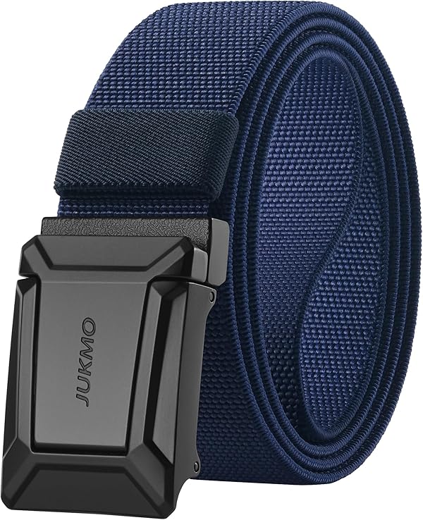 JUKMO Taktischer Stretchgürtel für Männer, Militär Arbeit Rigger Wandern,3,8cm elastische Nylon Web Ratsche Schnellspanner Gürtel in Geschenkbox