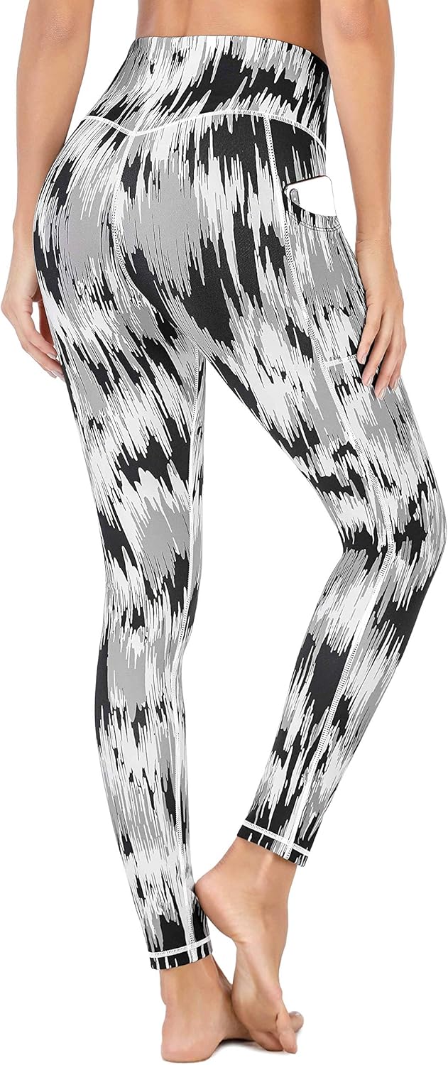 Heathyoga Women’s Printed Leggings with Pockets High Waisted Printed Yoga Pants with Pockets Workout Leggings Running Tights: Clothing