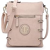 Dasein Women Lightweight Shoulder Purse Soft PU Leather Crossbody Bag Multi Pocket Travel Purses with Double Zipper