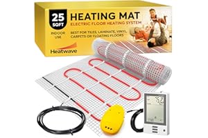 25 Sqft Electric Floor Heating System with Required GFCI Programmable Thermostat 120V