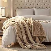 Hyde Lane Faux Fur Throw Blanket - Ultra Long Pile, Luxury Fluffy Fox Golden with Brown Tipped Blankets for Home Decor, Fuzzy Plush Animal Color Throws As a for Women, 60x80