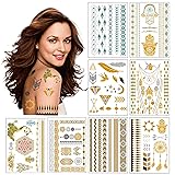Metallic Temporary Tattoos for Women Teens Girls