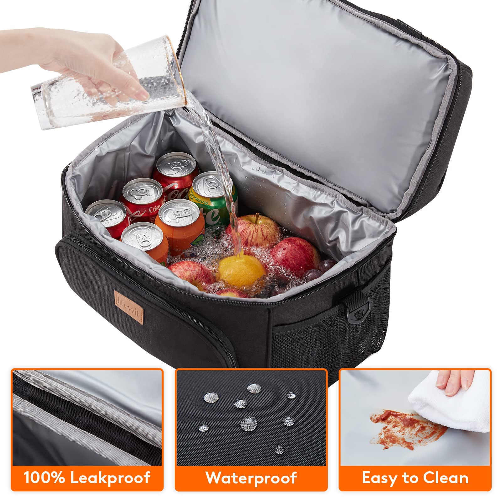 Lifewit Insulated Cooler Bag, 32/48 Can Large Leakproof Beach Cooler, Lightweight Portable Double Layer Soft-Sided Travel Ice Chest for Camping, Kayaking, Road Trips, Grocery Shopping