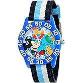 Disney Mickey Mouse Kids' Plastic Time Teacher Analog Quartz Nylon Strap Watch