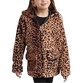 URBAN REPUBLIC Girls Fur Coat - Long Sleeve Soft Plush Teddy Coat Faux Fur Jacket for Girls with Hood and Pockets