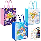 Care Bears Tote Bag Bundle - Accessories Bundle with 3 Grocery Bags Featuring Grumpy, Cheer, Funshine, Good Luck, More Plus Stickers | Care Bears Reusable Bags