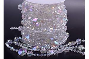 KAOYOO 33 Feet Clear AB Beads Chain Trim for DIY,Wedding,Party Decoration(Colorful/14MM)