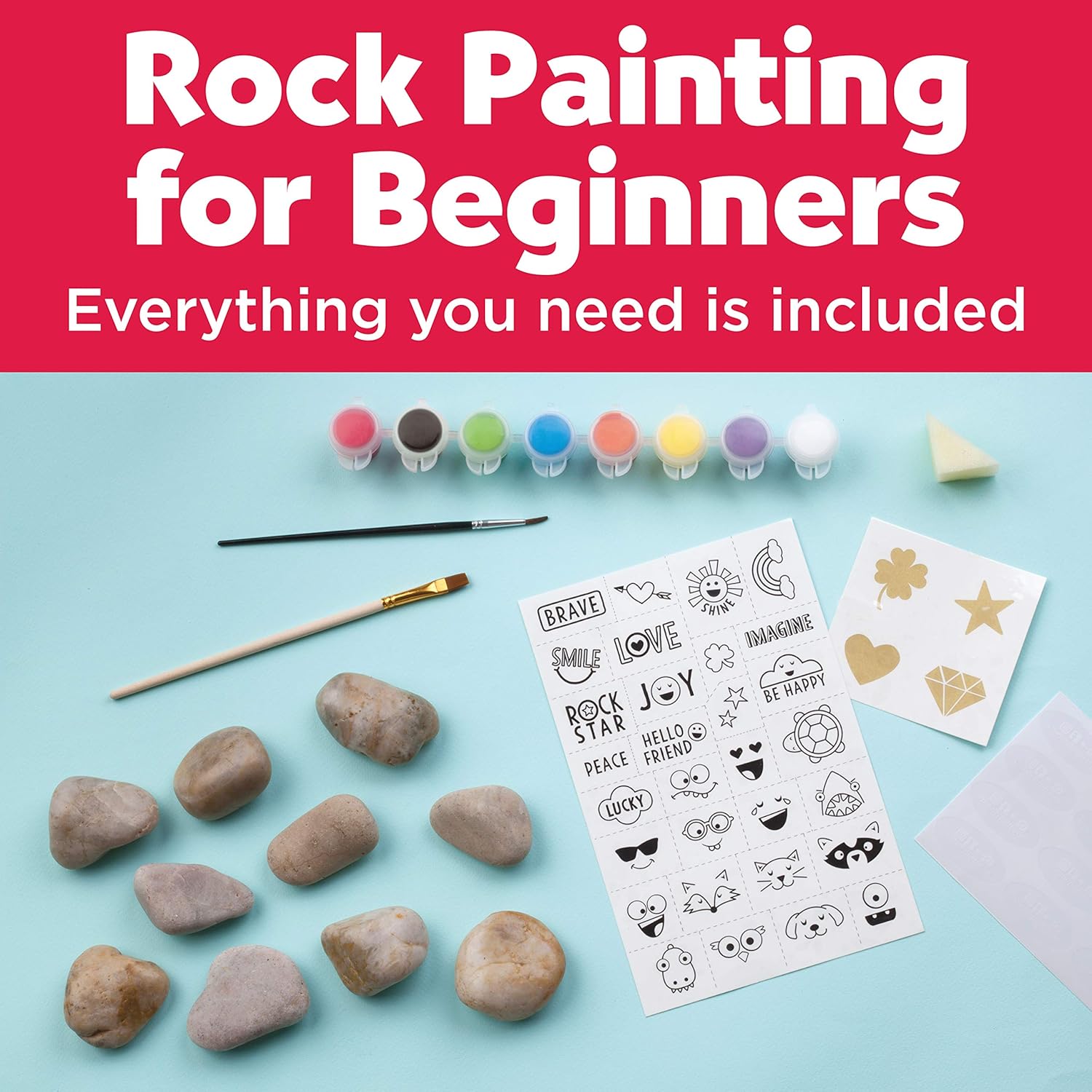 Creativity for Kids Hide & Seek Rock Painting Kit - Arts & Crafts For Kids - Includes Rocks & Waterproof Paint: Toys & Games