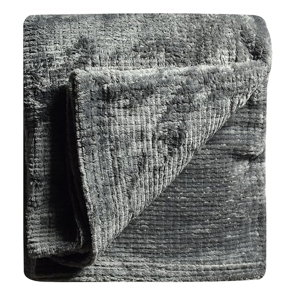 HOTEL MINI CHECK JACQUARD THROW, 50X60 INCH, CHARCOAL