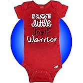 Personalized Heart Warrior Baby CHD Bodysuits - 100% Cotton Unisex - Red - CHD Awareness Baby Clothes- Baby Heart Surgery Care Package - Get Well Soon Gift - Heart Anniversary Outfits by Kikilishop