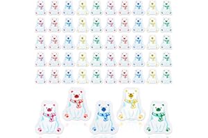 JECERY 100 Mini Polar Bear Colorful Erasers - Kids' Bulk Fun Cute Animal Bear Party Favors for Christmas, Winter, Classroom Prizes, Gifts, School Supplies - 5 Colors