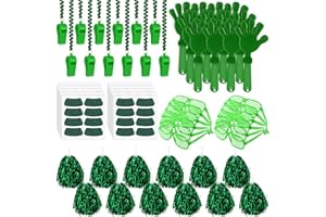 Realspring 148 Pcs School Spirit Items Bulk Team Spirit Week Accessories Include Hand Clappers Noisemakers Whistles Cheerleading Pom Poms Shutter Glasses Stickers for Sports