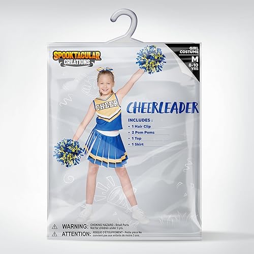 Spooktacular Creations Girl Blue Cheerleader Costume, Halloween Cute Cheer  Uniform Outfit with Accessories for Halloween High School Cheerleader Dress  Up Costume-M in Kenya | Whizz Costumes