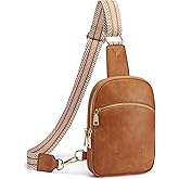 Yarnic Small Sling Bag for Women Men, Anti Theft RFID Vegan Pu Leather Travel Cross Body Purses, Chest Bag with Adjustable Strap (Dark Brown)