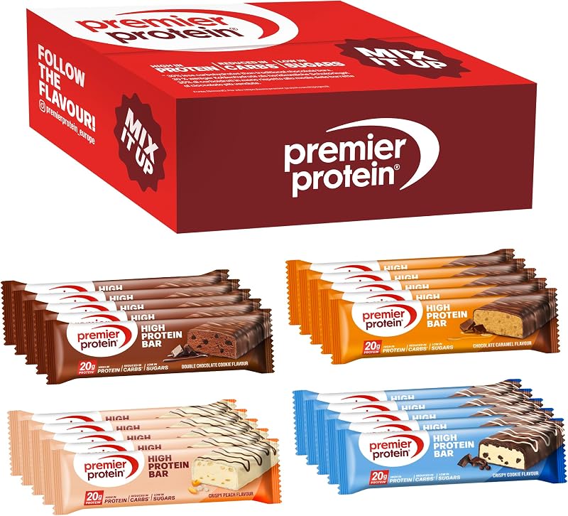 - High Protein Bar 50% - Multiflavourbox - 20x40g - Low Sugar - Low Carb - High Protein Bar