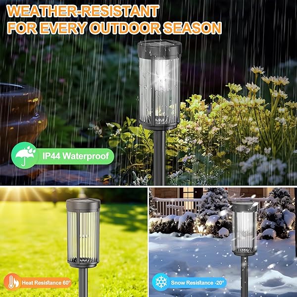 EXCMARK 12 PACK OUTDOOR SOLAR LIGHTS WATERPROOF FOR YARD GARDEN WALKWAY PATHWAY LAWN DECORATIVE CONTEMPORARY LANDSCAPE LIGHTING. (WARM WHITE LIGHT, 12)