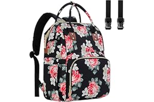 HABOPET Diaper Bag Backpack Multi-Function Baby Bag With Large Capacity and Insulated Pockets Diaper Backpack Organizer Bag for Mom/Dad, Flower