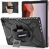 BRAECNstock Case for Microsoft Surface Pro 7+ Plus/7/6/5/4 12.3" - Black | Shockproof Case with 360&deg; Stand,Hand Strap &amp; Pencil Holder | Type Cover keyboard Compatible,Business Friendly