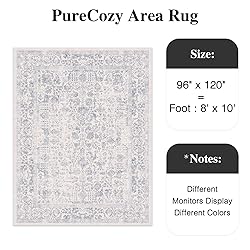 PureCozy Blue Area Rug 8x10 Indoor Vintage Living