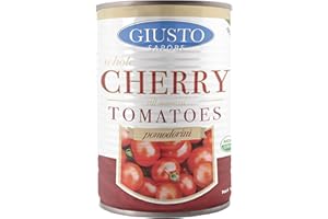 Giusto Sapore All Natural Italian Cherry Tomatoes Pomodorini - Premium Gourmet Gluten Free Fat Free Non GMO Brand - Imported from Italy and Family Owned - 1 Can