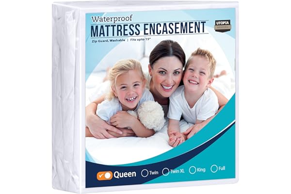 Utopia Bedding Zippered Mattress Encasement Queen - 100% Waterproof and Bed Bug Proof Mattress Protector - Absorbent, Six-Sided Mattress Cover