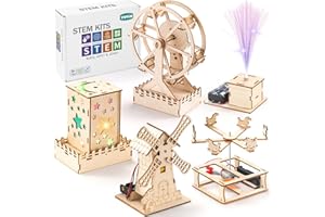 Yutin 5 Individual STEM Science Kits for Kids, Wood Arts and Craft Kits, STEM Toys for Boys Girls Age 8-12 8 10 12 13 14 Gift Idea, 3D Puzzles Building Engineering Model Set