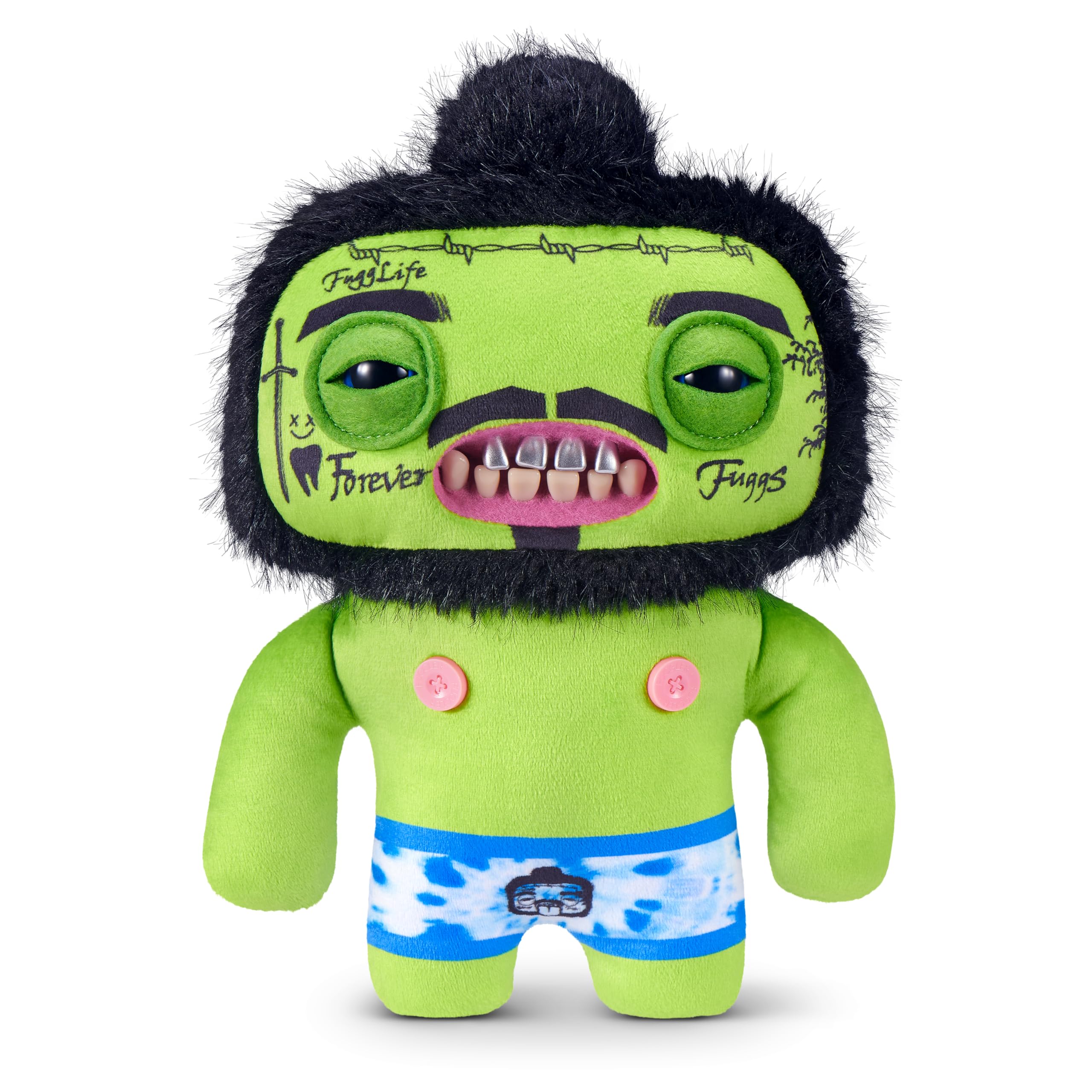 Fuggler Fugg Stars 9-Inch Plush Toy (Rhymer Mcslimer) by ZURU – Funny Ugly Monster Stuffed Animal with Human-Like Teeth, Collectible Plush for Kids, Tweens, Teens, Adults & Plush Fans