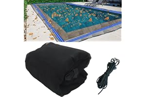 VECACOSIC 20x40 Ft Pool Leaf Net Cover For Inground Pools/Above Ground, Durable Black Mesh Swimming Pool Leaf Net Cover With Rope For Leaves and Debris, Tear Resistant, UV Resistant, and Reatherproof (20×40 Ft)