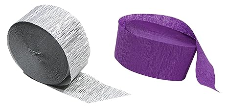 Silver Metallic Crepe Paper Streamers 4 Rolls Made in USA 290 Feet Total