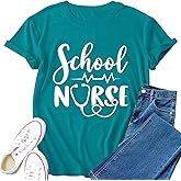 VERYNEAT Nurse Shirt for Women School Nurse Life T-Shirts Nursing Life Tee Top