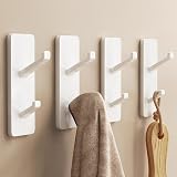 susswiff White Self Adhesive Hooks 6kg Heavy Duty Door Wall Hanger 4 Pack