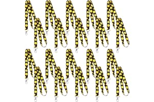 HIGHERGO 20 Pcs Football Softball Basketball Soccer Lanyards Keychains ID Wallet Badge Key Holder Neck Lanyards Gifts for Sport Team(Softball Pattern)