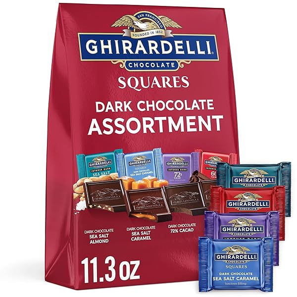 GHIRARDELLI PREMIUM DARK CHOCOLATE SQUARES ASSORTMENT, 11.3 OZ...