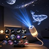 2-in-1 Galaxy Projector Night Light, HD Smart Ocean Projector for Bedroom | USB Portable, Mini Hd Star Ocean Projector with 13 Projector Films,360 Rotating for Bedroom Ceiling Wall Gift