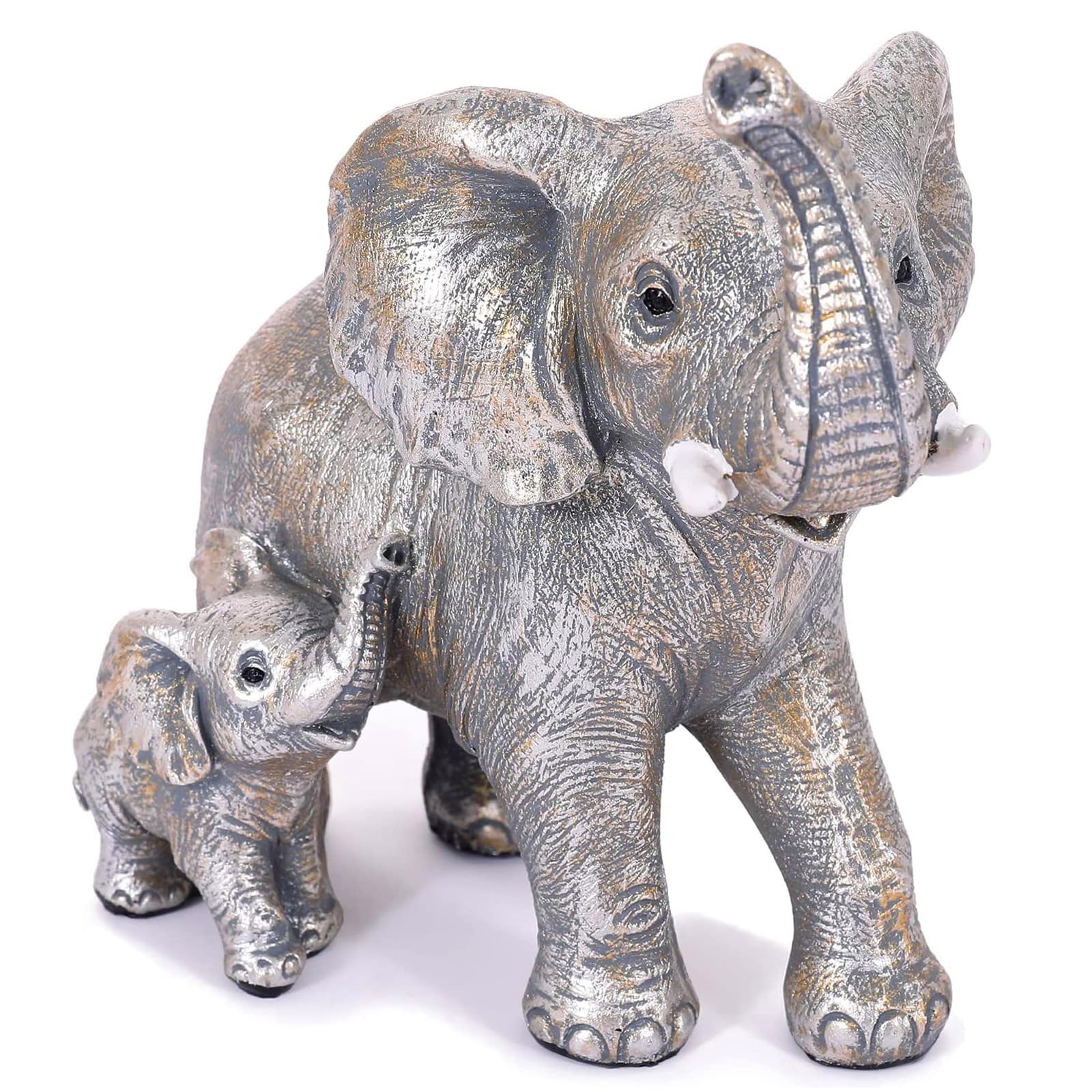 Irayin Elephant Decoration, Elephant Ornaments, Elephant Gifts for Women, Mom Gift, Decoration for Living Room, Office, Bookshelf, Bedroom - Silver