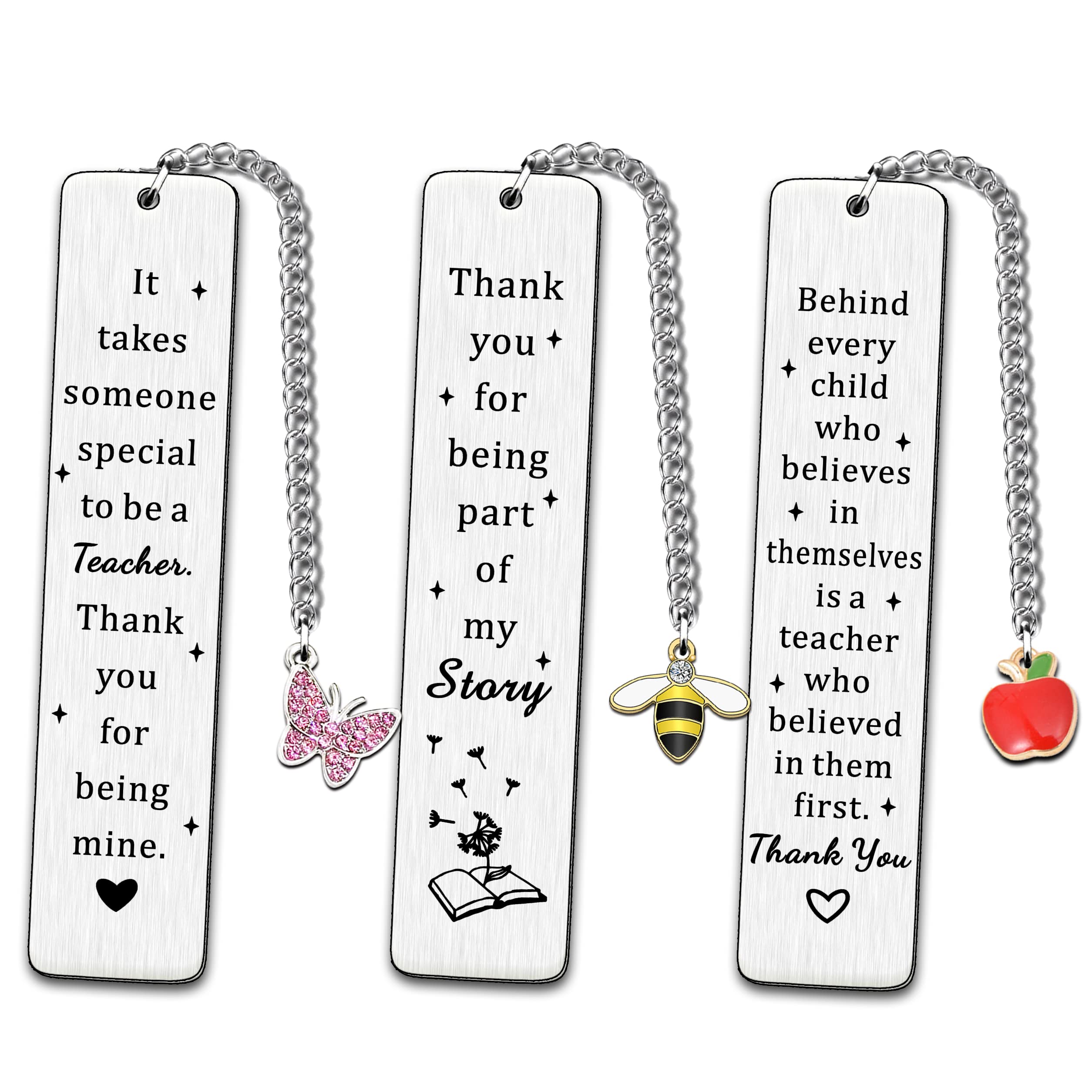 AMZQ Teacher Gifts Teacher Appreciation Bookmark for Women Men - 3PCS Thank You Gifts for Teacher