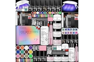 Glamonade Acrylic Nail Kit for Beginners: Professional Nail Set with Drill Acrylic Powder Gel Polish Nail Stamp for Home Starter Practice & DIY Manicure