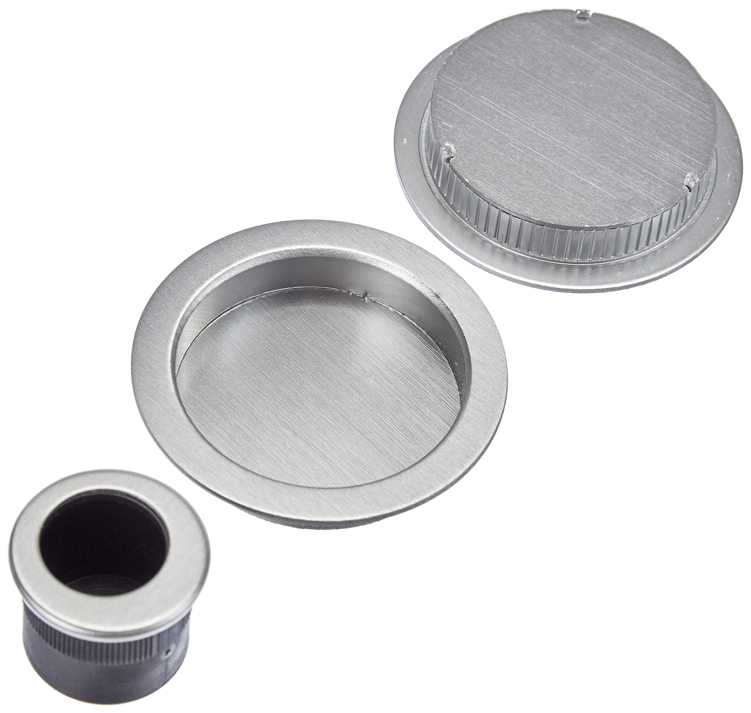 Hoppe Sliding Door Set 4920, Without Lock, Round Rosette BL, Chromed SAT, Shell Handles