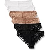 Amazon Essentials Women's Stretch Galloon Lace Cheeky Panty, Pack of 6