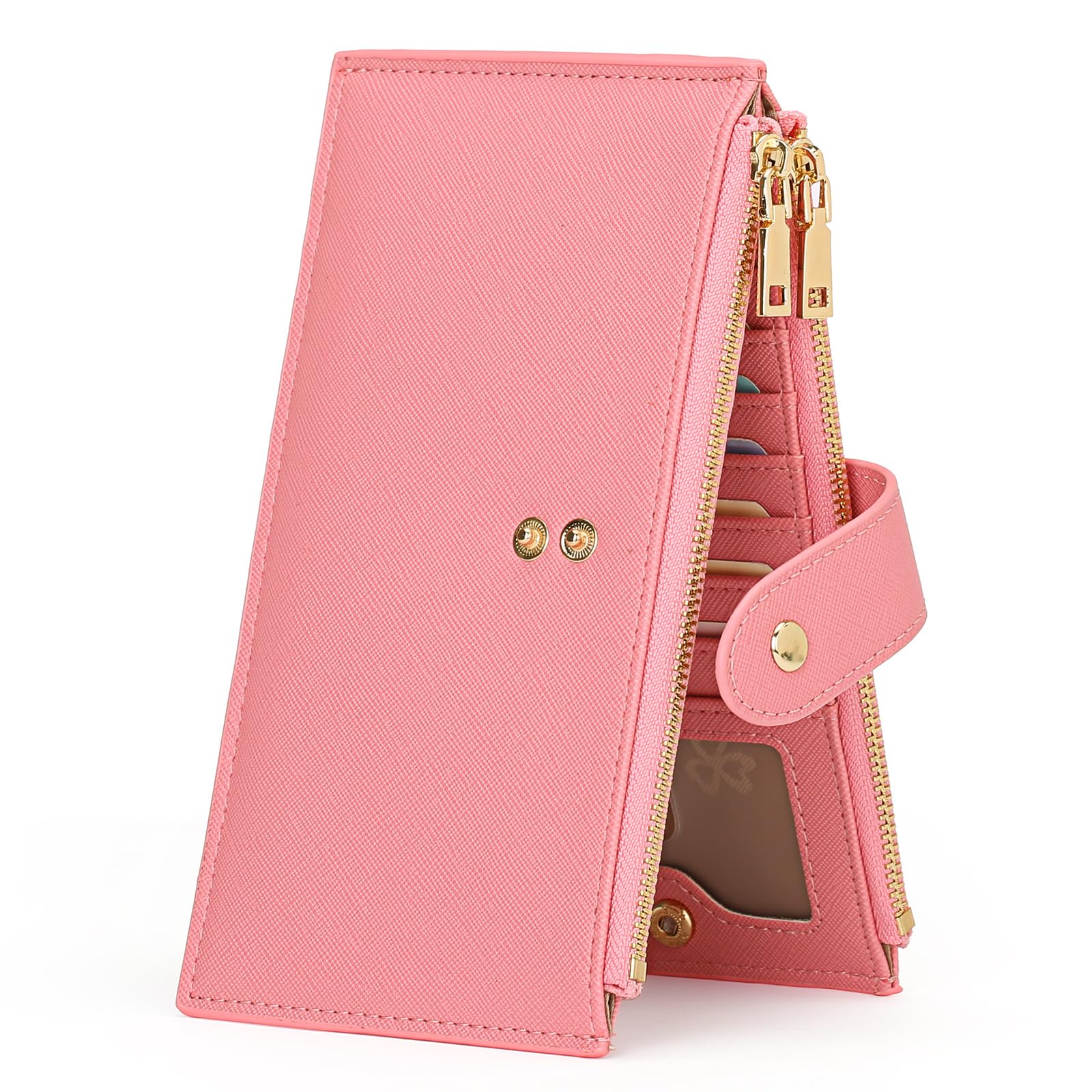 GOIACII Slim Multi-Slot Wallet RFID Blocking Long Purse Women Credit Card Holder Zipper Coin Purse Card Wallet Women