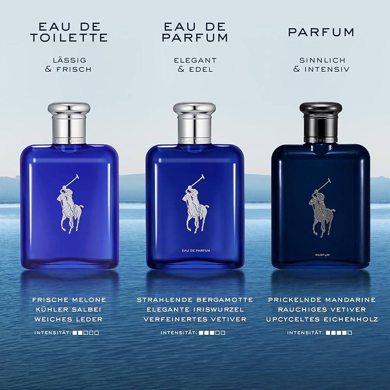 Polo Blue Eau de Toilette für Herren, erfrischend-aromatischer Duft mit Melone, Gurke & Mandarine, für den aktiven Mann, 75 ml