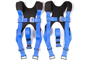 HI!SCI Furniture Moving Straps, Adjustable Shoulder Harness Lifting Straps with Chest Buckle for 2 Person Moving Furniture, Mattress or Heavy and Oversized Appliances (Upgrade Blue)